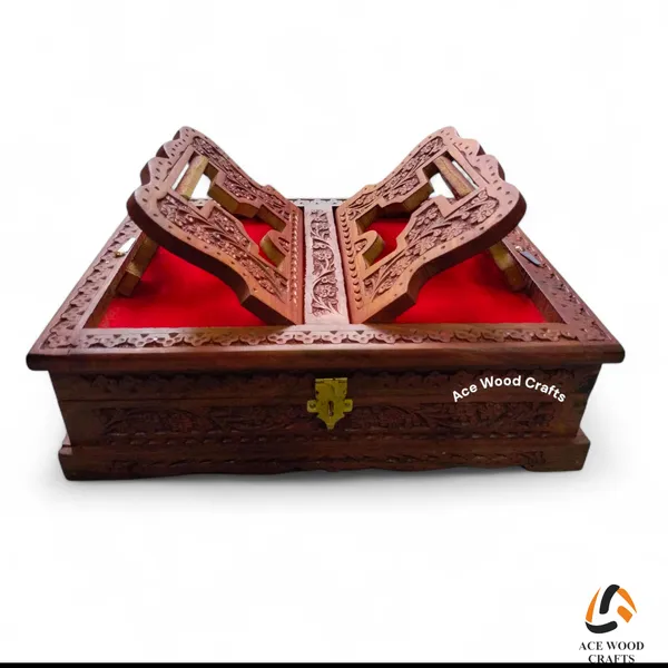 Wooden_Carved_Ornate_Book_Stand_Storage_Box