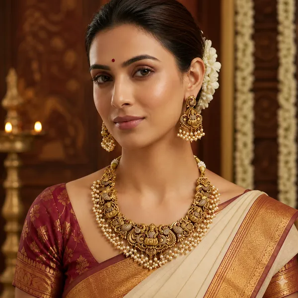 Gold_Brass_Premium_Necklace_With_Earrings_For_Women