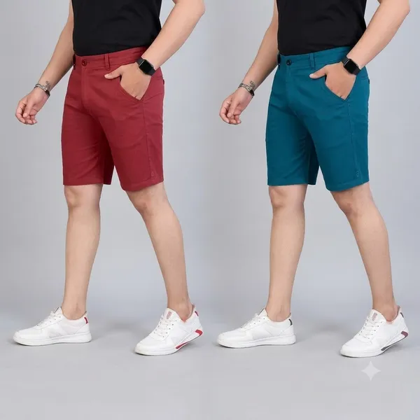 Cotton_Blend_Formal_Shorts_For_Mens_Pack_Of_2