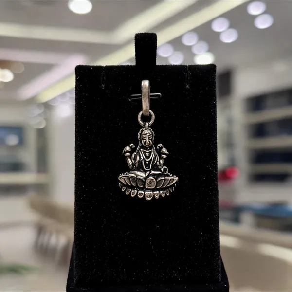 925_Sterling_Silver_Oxidised_Finish_Goddess_Lakshmi_Pendant
