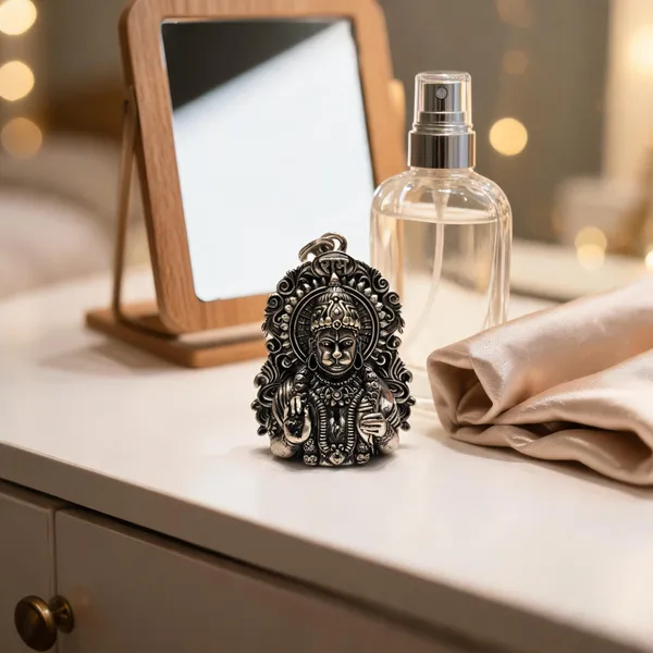 925_Sterling_Silver_Oxidised_Finish_Lord_Hanuman_Pendant