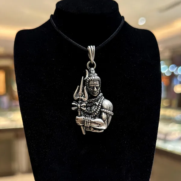 925_Sterling_Silver_Oxidised_Finish_Lord_Shiva_Pendant