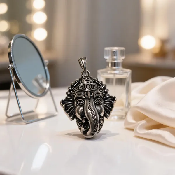 925_Sterling_Silver_Oxidised_Finish_Lord_Ganesha_Pendant