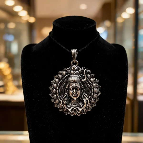 925_Sterling_Silver_Oxidised_Finish_Lord_Shiva_Pendant