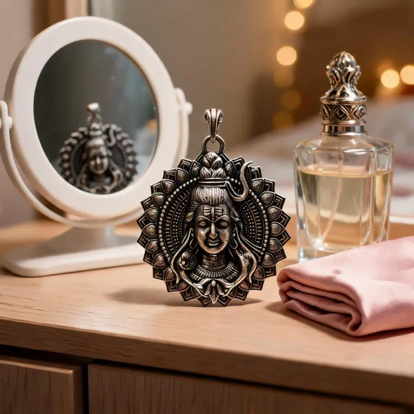 925_Sterling_Silver_Oxidised_Finish_Lord_Shiva_Pendant