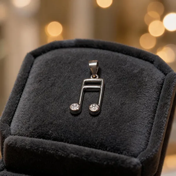 925_Sterling_Silver_Platinum_Finish_Musical_Note_Pendant