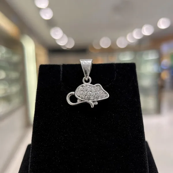 925_Sterling_Silver_Platinum_Finish_Mouse_Pendant