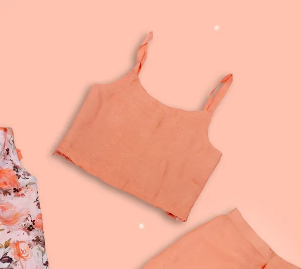 Peach_Cotton_Floral_Indo_Jacket_Palazzo_Co-Ord_Set_For_Girls