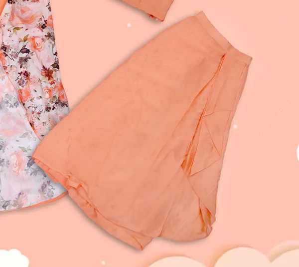 Peach_Cotton_Floral_Indo_Jacket_Palazzo_Co-Ord_Set_For_Girls