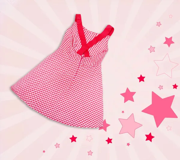 Red_White_Cotton_Gingham_Check_Fit_Flare_Dress_For_Girls