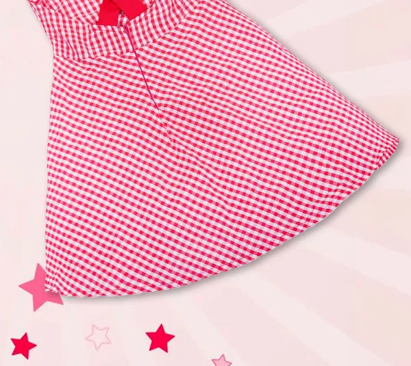 Red_White_Cotton_Gingham_Check_Fit_Flare_Dress_For_Girls