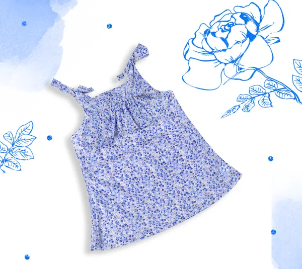 Light_Blue_Cotton_Strappy_Crop_Top_Shorts_Co-Ord_Set_For_Girls
