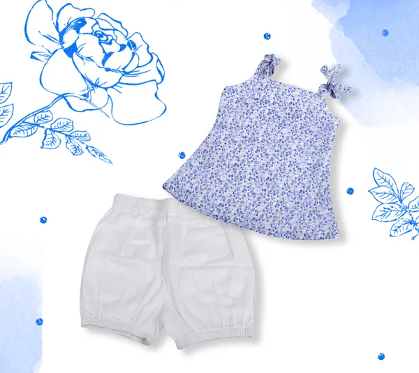 Light_Blue_Cotton_Strappy_Crop_Top_Shorts_Co-Ord_Set_For_Girls