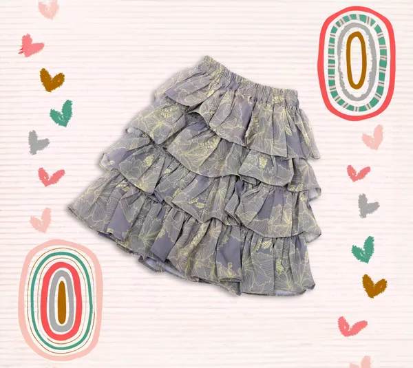 Grey_&_Yellow_Cotton_Ra-Ra_Layered_Skirt_For_Girls