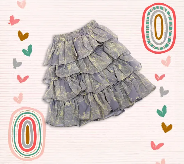 Grey_&_Yellow_Cotton_Ra-Ra_Layered_Skirt_For_Girls