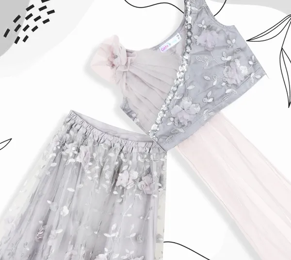 Grey_Net_Floral_Lehenga_Choli_For_Girls
