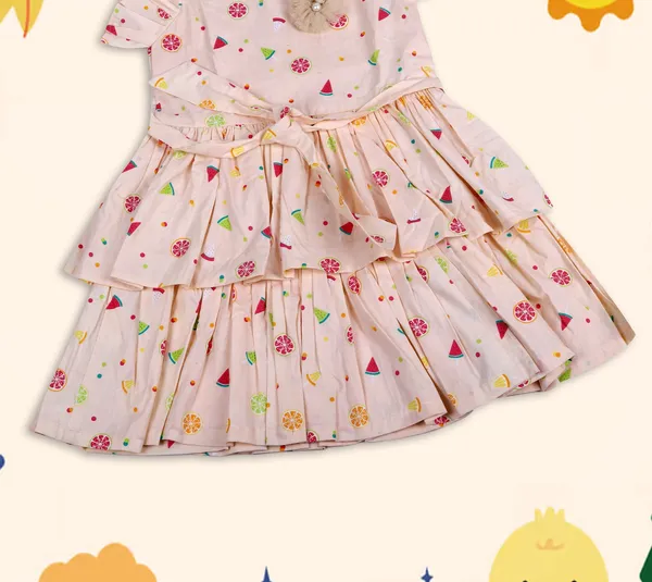 Peach_Cotton_Fruit_Print_Layered_Rara_Frock_For_Girls