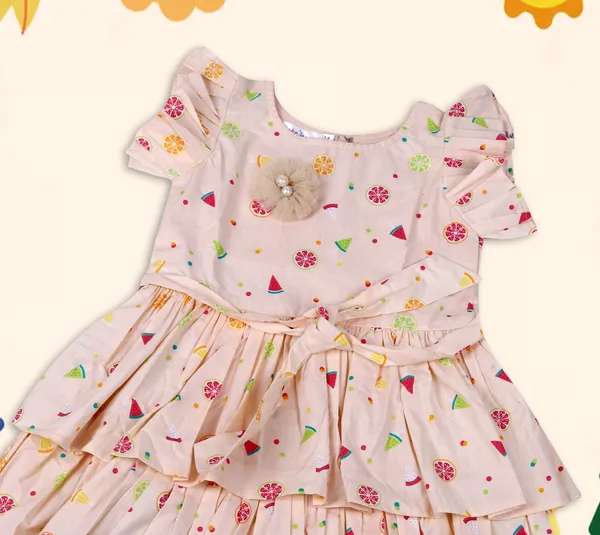 Peach_Cotton_Fruit_Print_Layered_Rara_Frock_For_Girls