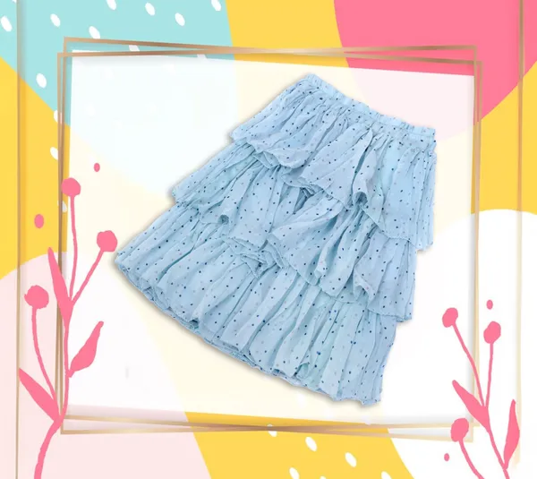 Blue_Polka_Dot_Cotton_Skirt_For_Girls