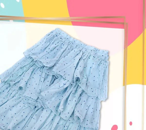 Blue_Polka_Dot_Cotton_Skirt_For_Girls