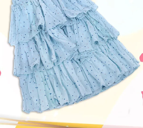 Blue_Polka_Dot_Cotton_Skirt_For_Girls