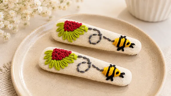 Handcrafted_Honey_Bee_Cotton_Embroidered_Hair_Clips_