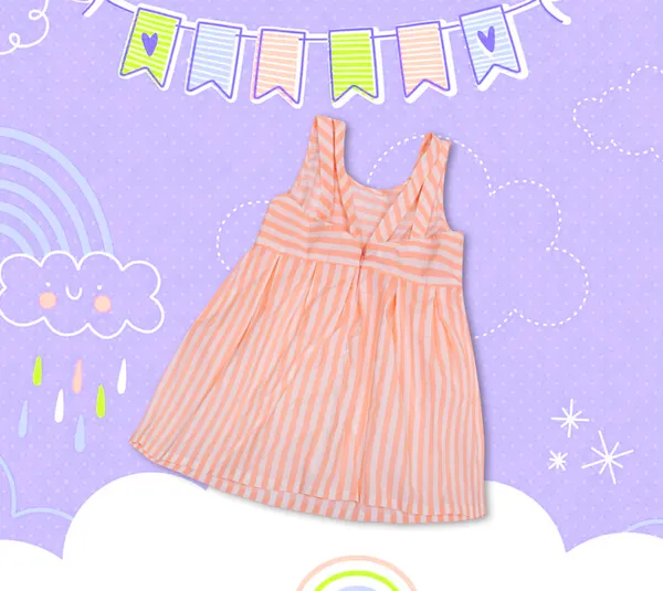 Peach_Cotton_Criss-Cross_Stripe_Middy_Dress_For_Girls