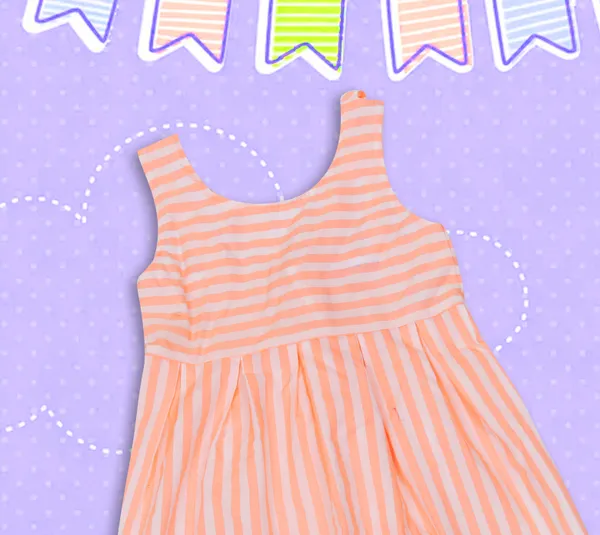 Peach_Cotton_Criss-Cross_Stripe_Middy_Dress_For_Girls