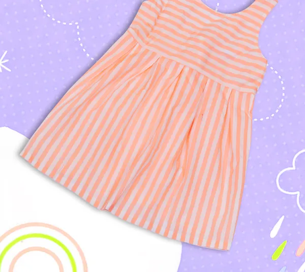 Peach_Cotton_Criss-Cross_Stripe_Middy_Dress_For_Girls