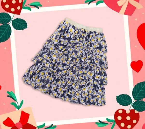 Navy_Blue_Cotton_Floral_Layered_Rara_Skirt_For_Girls