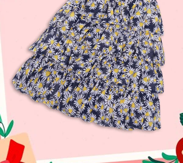 Navy_Blue_Cotton_Floral_Layered_Rara_Skirt_For_Girls