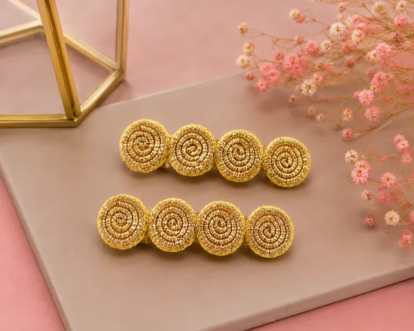Golden_Sparkle_Handcrafted_Spiral_Hair_Clips