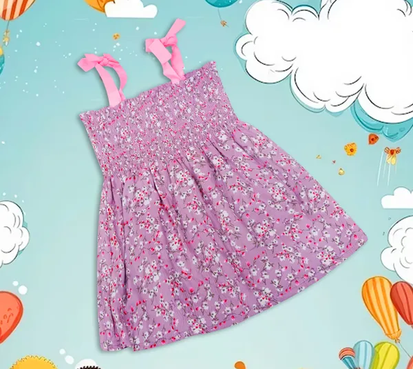 Lavender_Cotton_Floral_Smocked_Bandeau_Dress_For_Girls