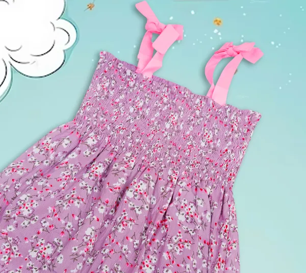 Lavender_Cotton_Floral_Smocked_Bandeau_Dress_For_Girls