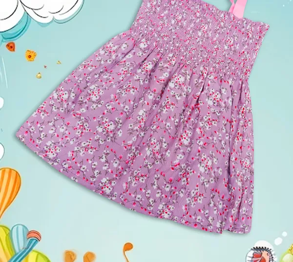 Lavender_Cotton_Floral_Smocked_Bandeau_Dress_For_Girls