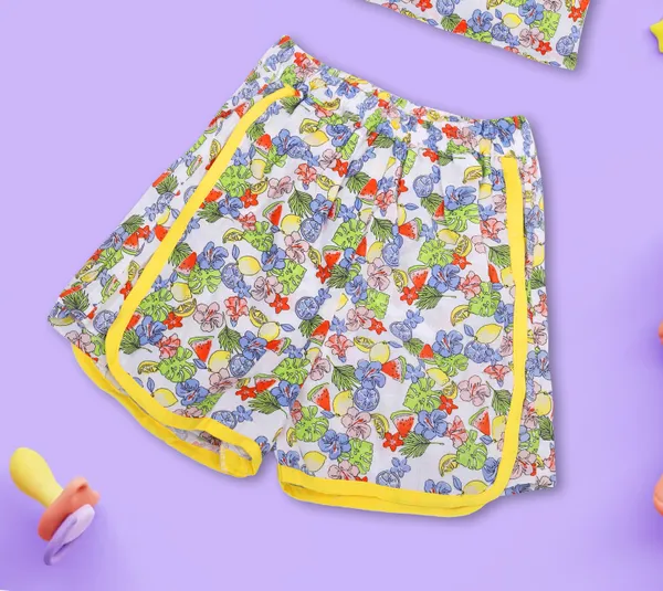 Multicolor_Cotton_Fruit_Print_Crop_Top_Shorts_Co-Ord_Set_For_Girls
