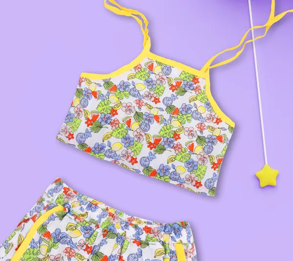 Multicolor_Cotton_Fruit_Print_Crop_Top_Shorts_Co-Ord_Set_For_Girls
