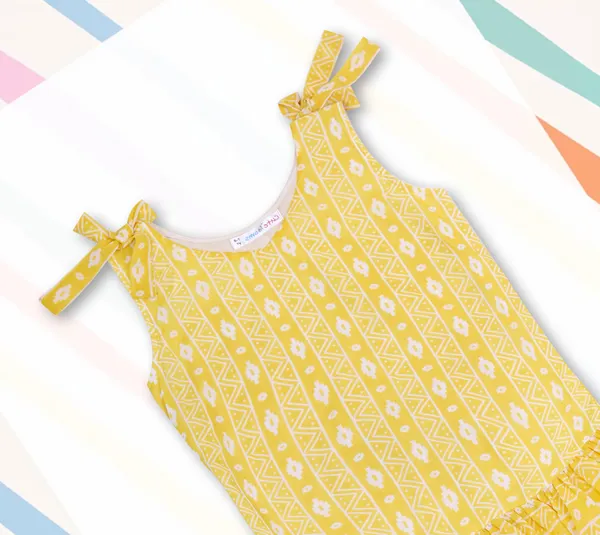 Yellow_Cotton_Abstract_Stripe_Middy_Dress_For_Girls