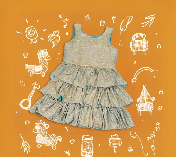 Green_Shimmery_Layered_Rara_Dress_For_Girls
