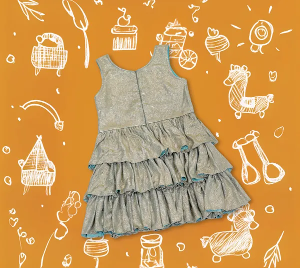Green_Shimmery_Layered_Rara_Dress_For_Girls