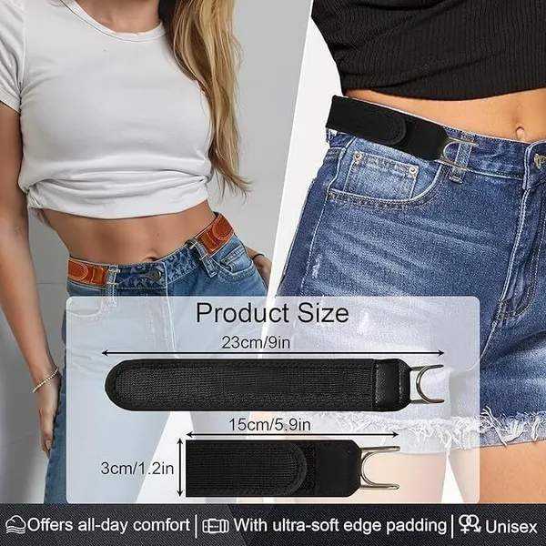 K_Gor_Men_Women_Casual_Black_Nylon_Belt