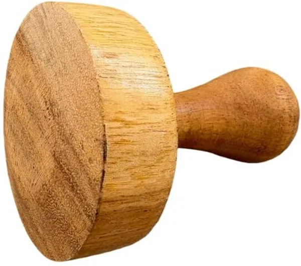 K_Gor_Wooden_Stamp_Handle_Round_Base_Press_Tool_Smooth_Grip_Wood
