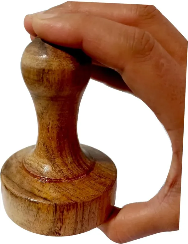 K_Gor_Wooden_Stamp_Handle_Round_Base_Press_Tool_Smooth_Grip_Wood