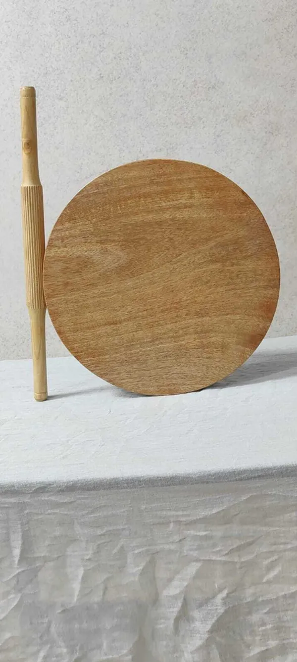 1_Pcs_Wooden_Roti_Maker_Chakla_Belan_Set_Natural_Rolling_Pin_Board