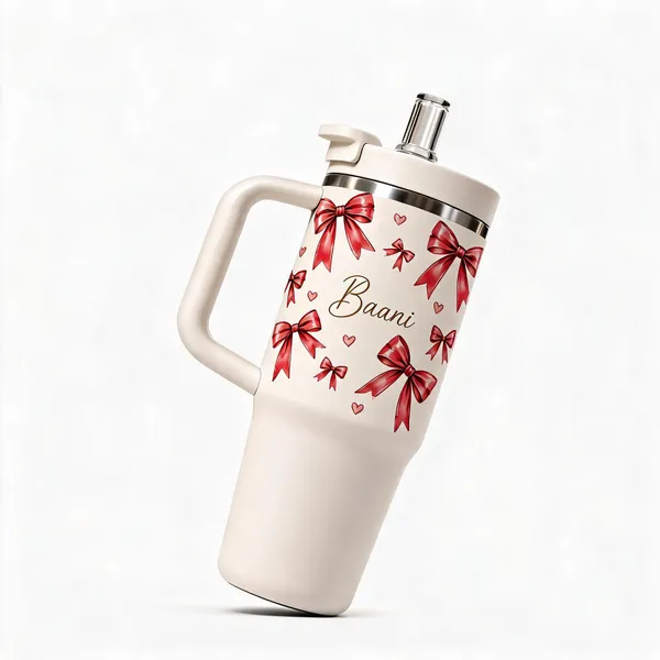Stainless_Steel_Personalised_Bow_And_Heart_Print_White_Travel_Tumbler