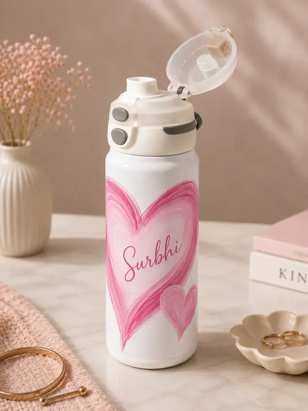 Stainless_Steel_Personalised_Heart_Print_White_Flip-Top_Water_Bottle