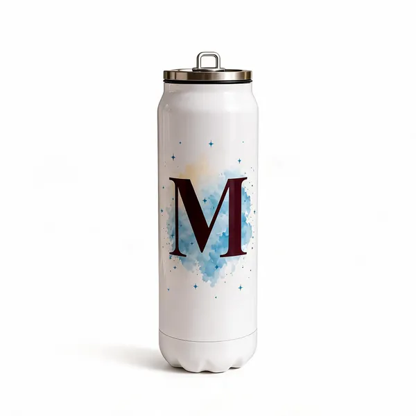 Stainless_Steel_Personalised_Star_Print_White_Water_Bottle_With_Loop_Lid