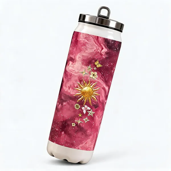 Stainless_Steel_Celestial_Print_Pink_Water_Bottle_With_Loop_Lid