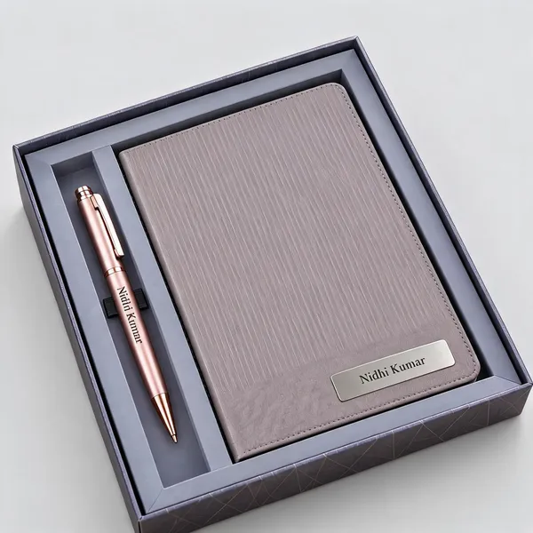 Grey_Pu_Leather_Personalized_Notebook_And_Pen_Gift_Set