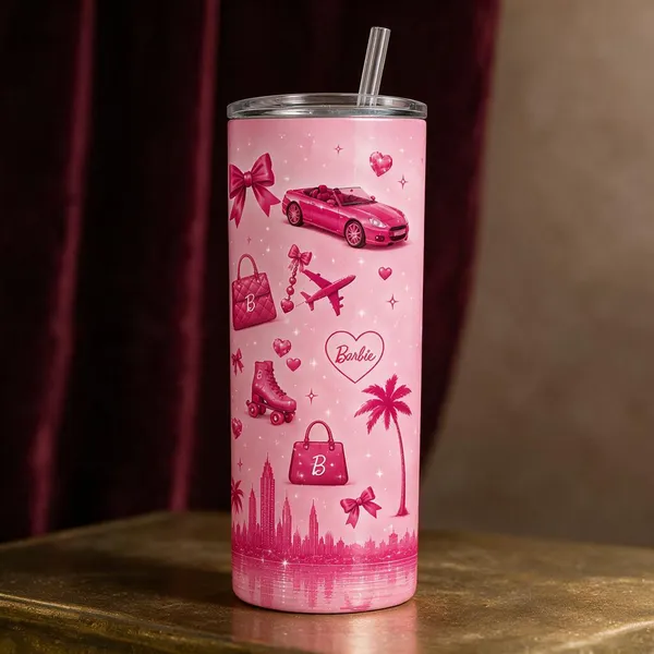 Stainless_Steel_Everyday_Pink_Barbie_Print_Tumbler_With_Straw